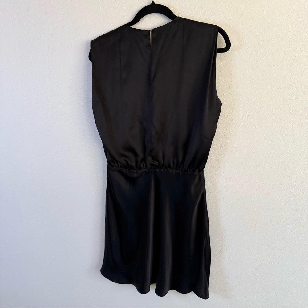 Amanda Uprichard 100% Silk Black Cocktail Evening Dress Minimalist Size M - Picture 9 of 13